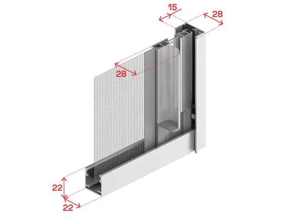 Mâner, profil terminal și ghidaj inferior jos de 22 mm (standard)